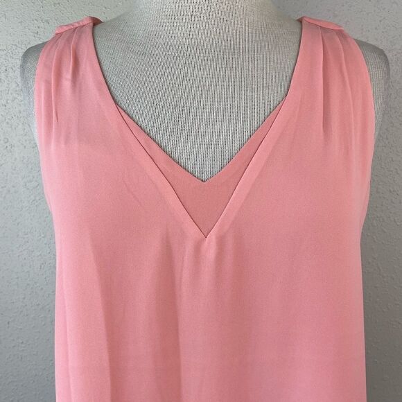 White House Black Market Sleeveless Pink Blouse Top Size M EUC - Picture 2 of 6